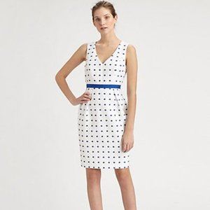 ⭐️Reposh⭐️ CARMEN MARC VALVO Size 4 
White Blue Polka Dot Embroidered Dress